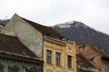 Fototapeta na wymiar Old buildings in Brasov Romania