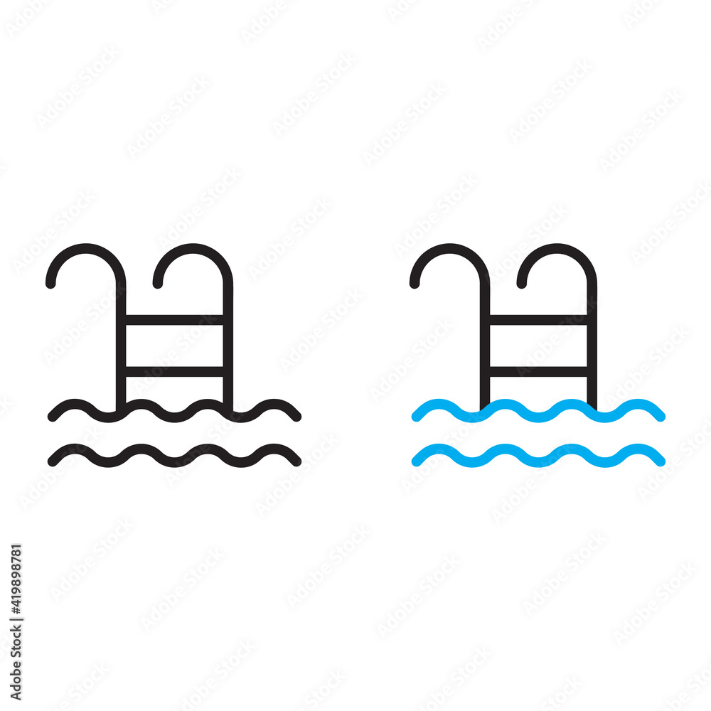 Canvas Prints swimming pool vector icon