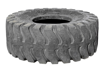 big tractor tire on white