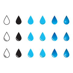 Water drop vector flat icon