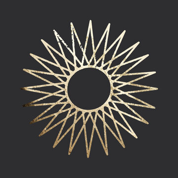 chic golden luxurious retro vintage engraving style. image of the sun and moon phases. culture of accultism. Vector graphics