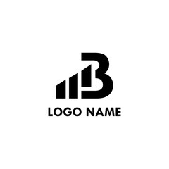 letter B logo illustration building design vector template
