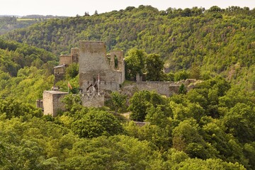 Fototapeta na wymiar Ruins of Cornštejn castle, Bítov village, south Moravia, Czech republic, 13. 6. 2020