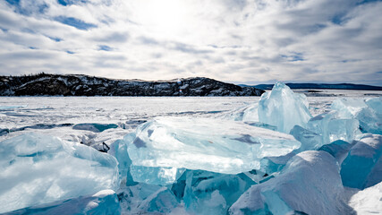 Ice hummocks on Lake Baikal