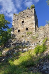 Fototapeta na wymiar Ruins of Rýzmburk castle, Osek, West Bohemia, 20. 8. 2020