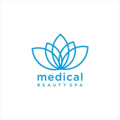 Medical Beauty Spa Logo,Lotus Flower Concept Vector Design