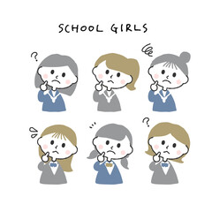 ちょっと困った顔の女子高生セット