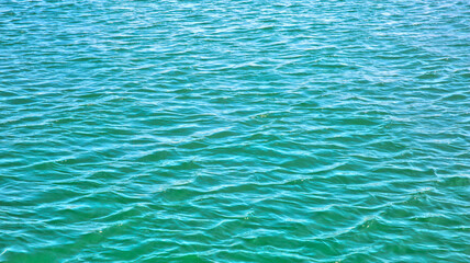 Top view of green sea surface or texture