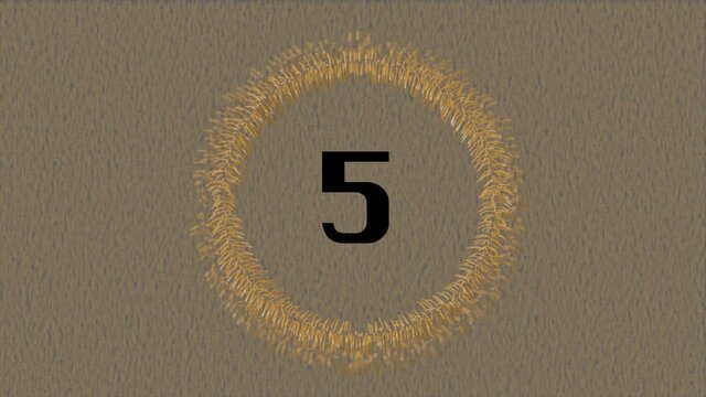 Universal Countdown Leader with film perforations, perfs or sprocket holes. Countdown Clock from 10 to 0. Effect of old film rolling with details, scratches, markers, grain. 