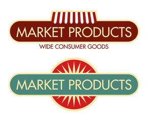 Market products. A logo for a market or store. Vector graphics