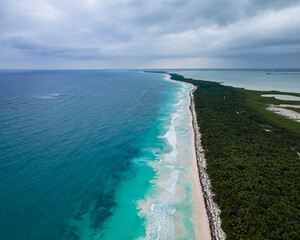 Caribbean sea beach in tulum