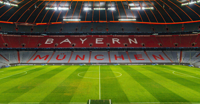 Allianz Arena - world-known stadium of Bayern Munich FC. October 2020, Munich, Germany.
