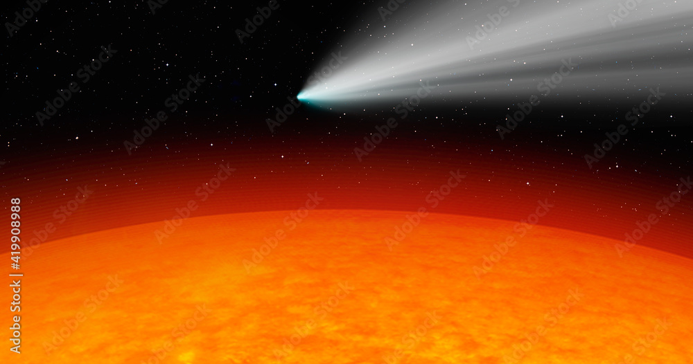 Aufkleber comet on the space with our star is sun 