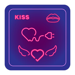 lips-love neon icons