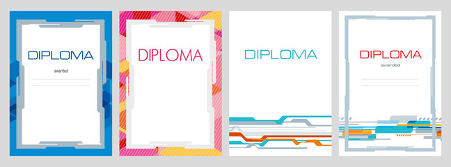 Award diplomas. Design options. Vector graphics