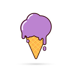 Ice Cream icon, isolated sticker, graphic design template, vector illustration