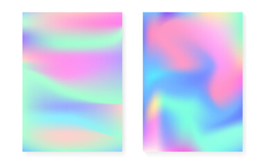 Fototapeta premium Hologram gradient background set with holographic cover.