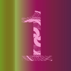 Patterned pink Number one, 1. Logo Design, template