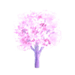 Fototapeta premium 桜の木 水彩風 イラスト