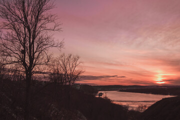 Fototapeta premium sunset in the mountains