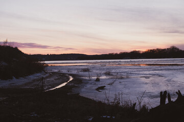 sunset on the river