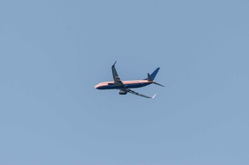 Airliner flying high in the sky