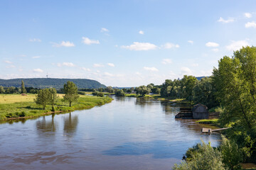 Fluss Weser bei Minden, Deutschland