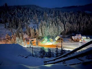 view of the mountain road in the Carpathians