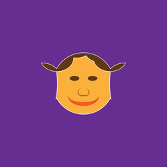 Girl emoji. Male face symbol. Logo design element