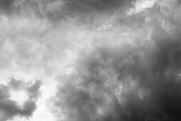 Dark cloudy sky. Rainy season