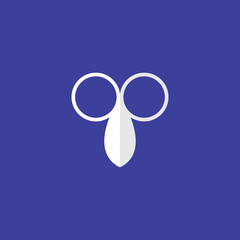 Scissors flat icon. Barber equipment symbol. Logo design element