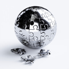 Spherical jigsaw puzzle sphere