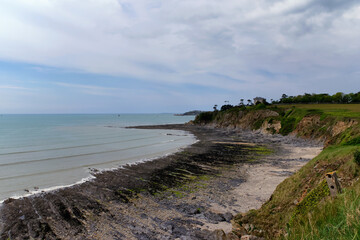 Obraz premium Cliffs of Granville city in the cotentin coast