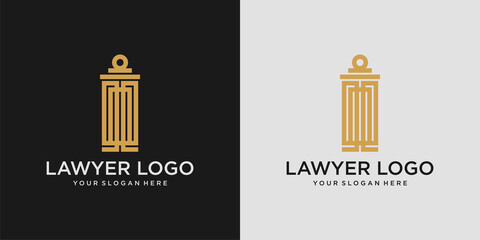 Lawyer logo design inspiration, illustration with creative concept