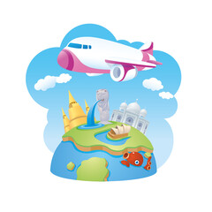 Illustration by famous local air travel
