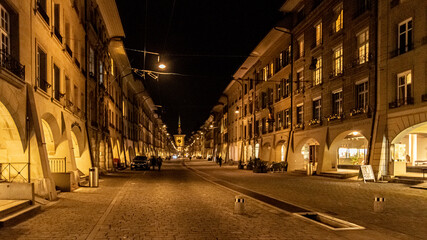 Fototapeta na wymiar Kramgasse Bern by Night