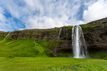 Fototapeta premium Seljalandsfoss waterfall in southern Iceland
