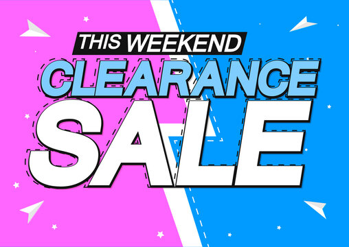 Clearance Sale, poster design template, discount banner, vector illustration