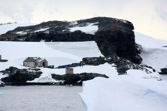 Explorers Hut On Detaille Island In The Antarctica. The British Antarctic Survey Established Station W Here At The Northern End Of The Island.