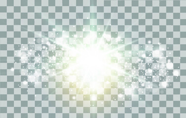 Glow light effect vector. Sparkle with glow light effect. Highlights. Flash light effect. Realistic sunlight vector.