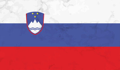 Grunge Slovenia flag. Slovenia flag with waving grunge texture.