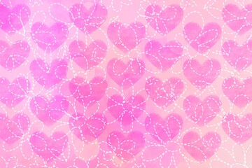Digital Decorative Background with balls ans hearts for use in print and web