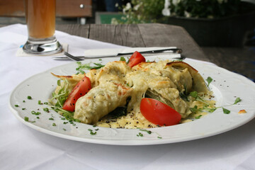 Swabian Dish Made Of Paste, Filled With Meat And Herbs