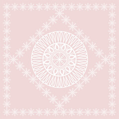 Lace white background on pink