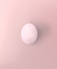 Festive Easter egg poster with pink pastel background. Minimalistic design.