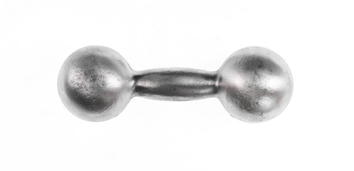 aluminum dumbbell isolated on white background