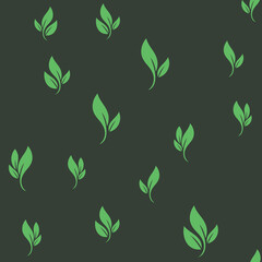 Leaves seamless pattern. Nature texture background. Leaf vector icon.