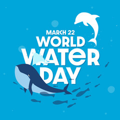 World Water Day Poster Concept Vector Illustration.