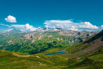 Fototapeta na wymiar Panoramic view of the Alps along the Grossglockner High Alpine Road, Austria.