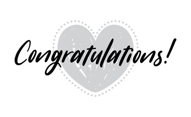 Congratulations hand written lettering calligraphic text. Congrats greeting message.